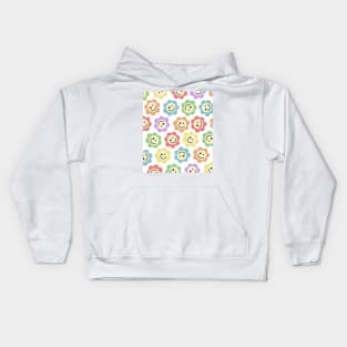 Rainbow Flower Happy Faces Kids Hoodie